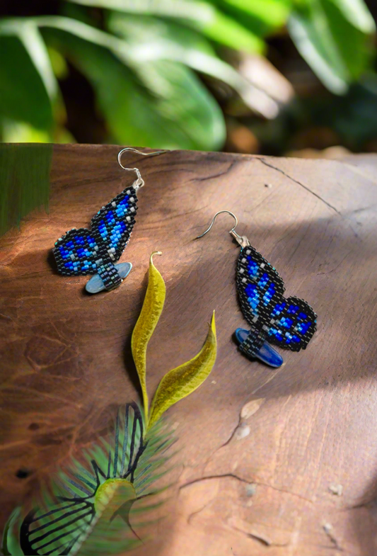 A Blue Kyanite Butterfly Earrings (Medium)