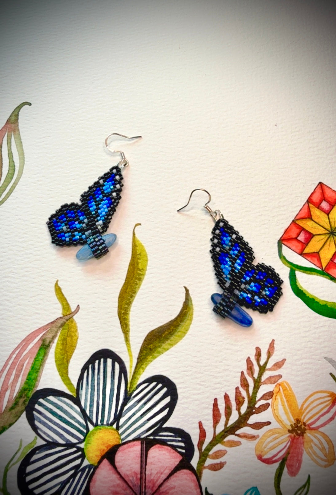 A Blue Kyanite Butterfly Earrings (Medium)