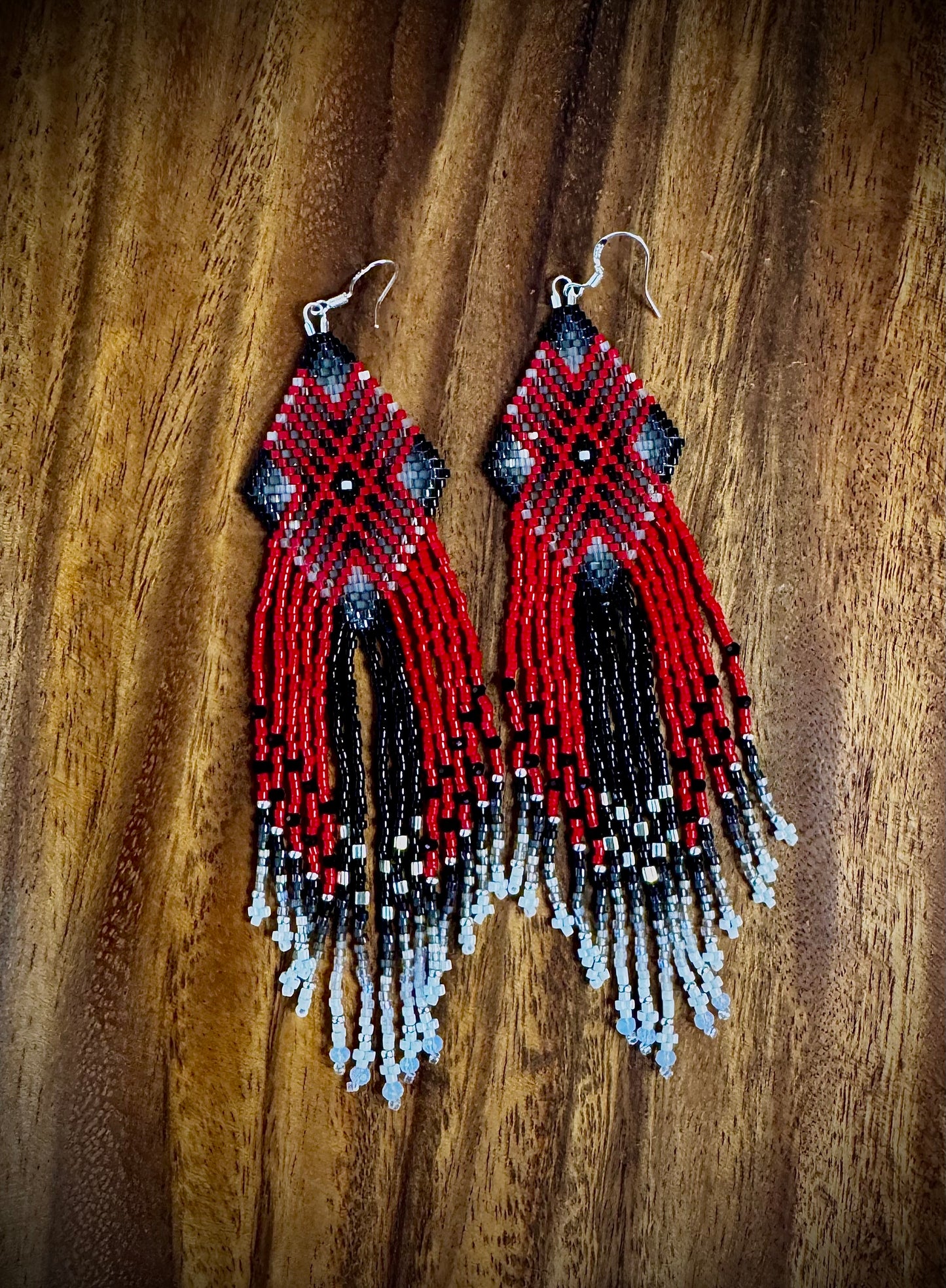 A Red Four Directions Earrings (Long)