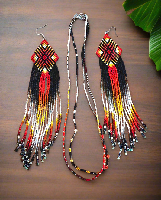 A Four Directions SET* Earrings (Long) and Necklace