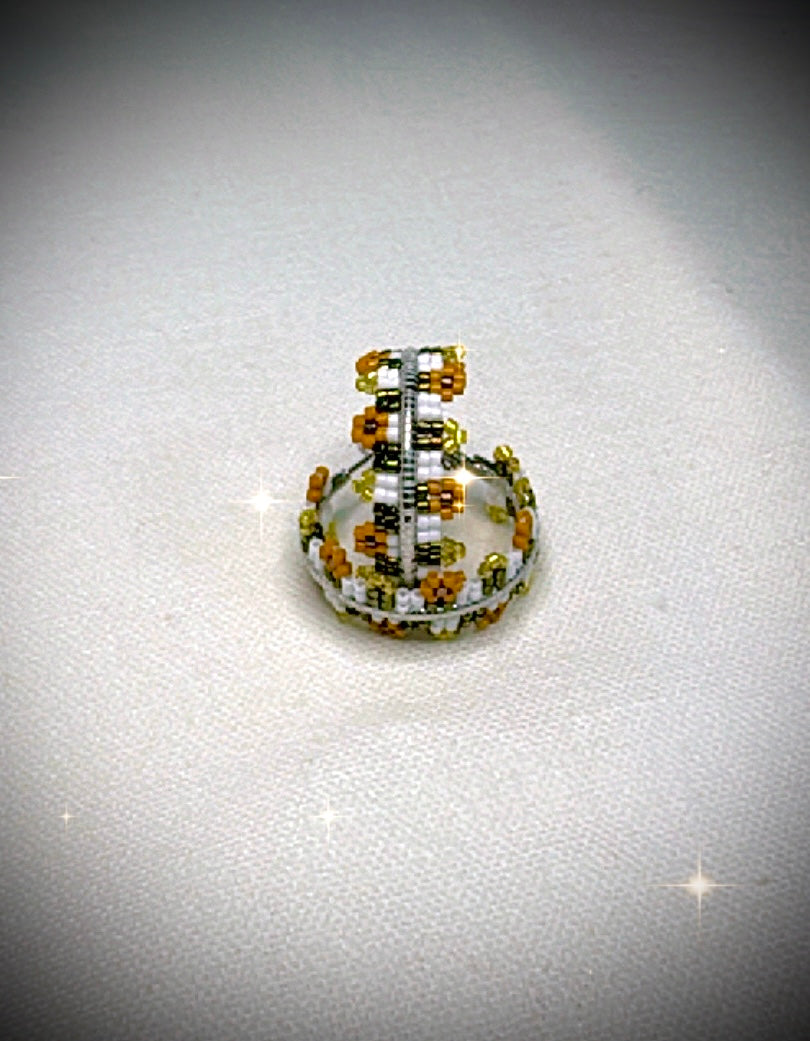 A Retro Spring Checkered Daisy Rez Girl Hoops (Small 1”)
