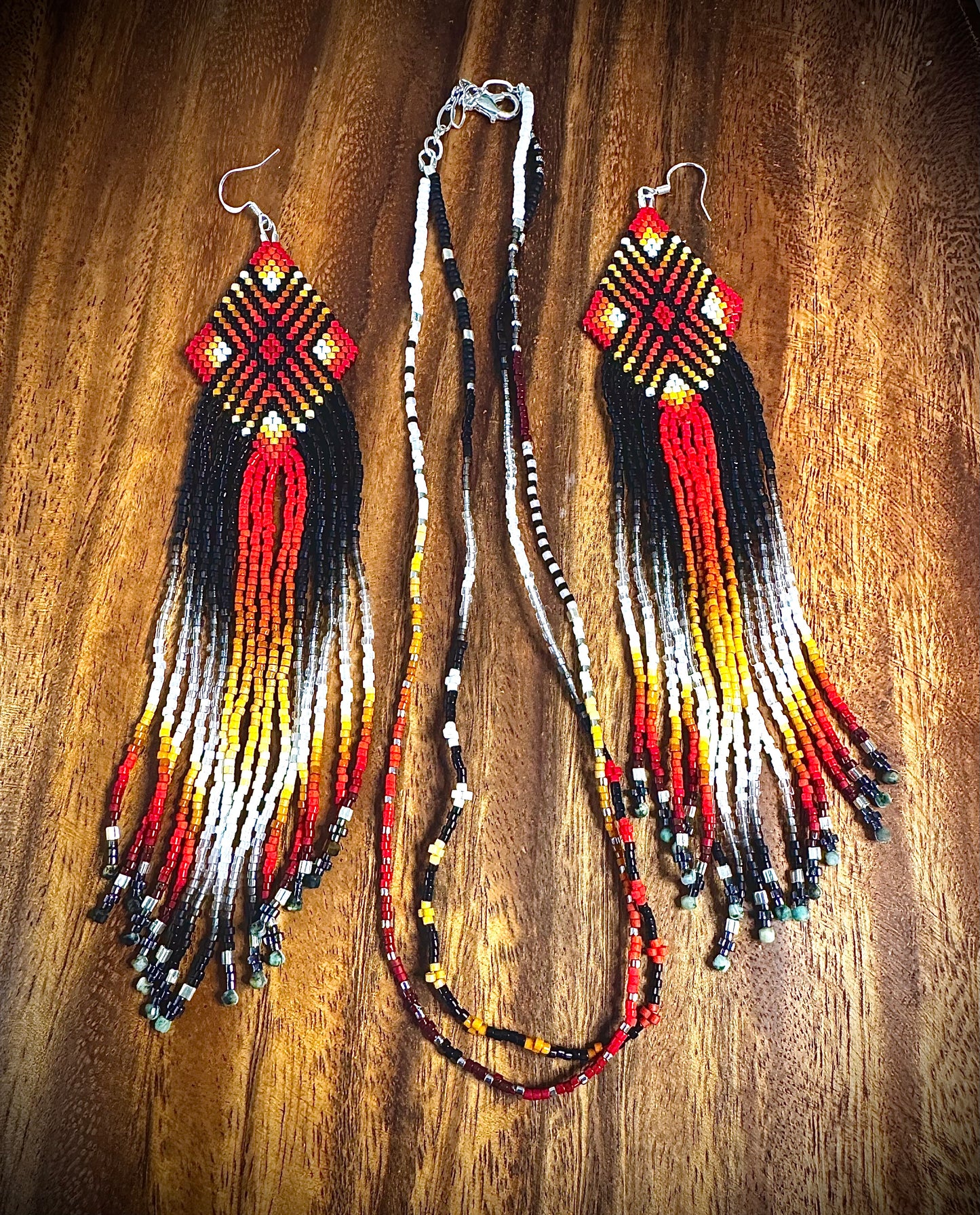 A Four Directions SET* Earrings (Long) and Necklace