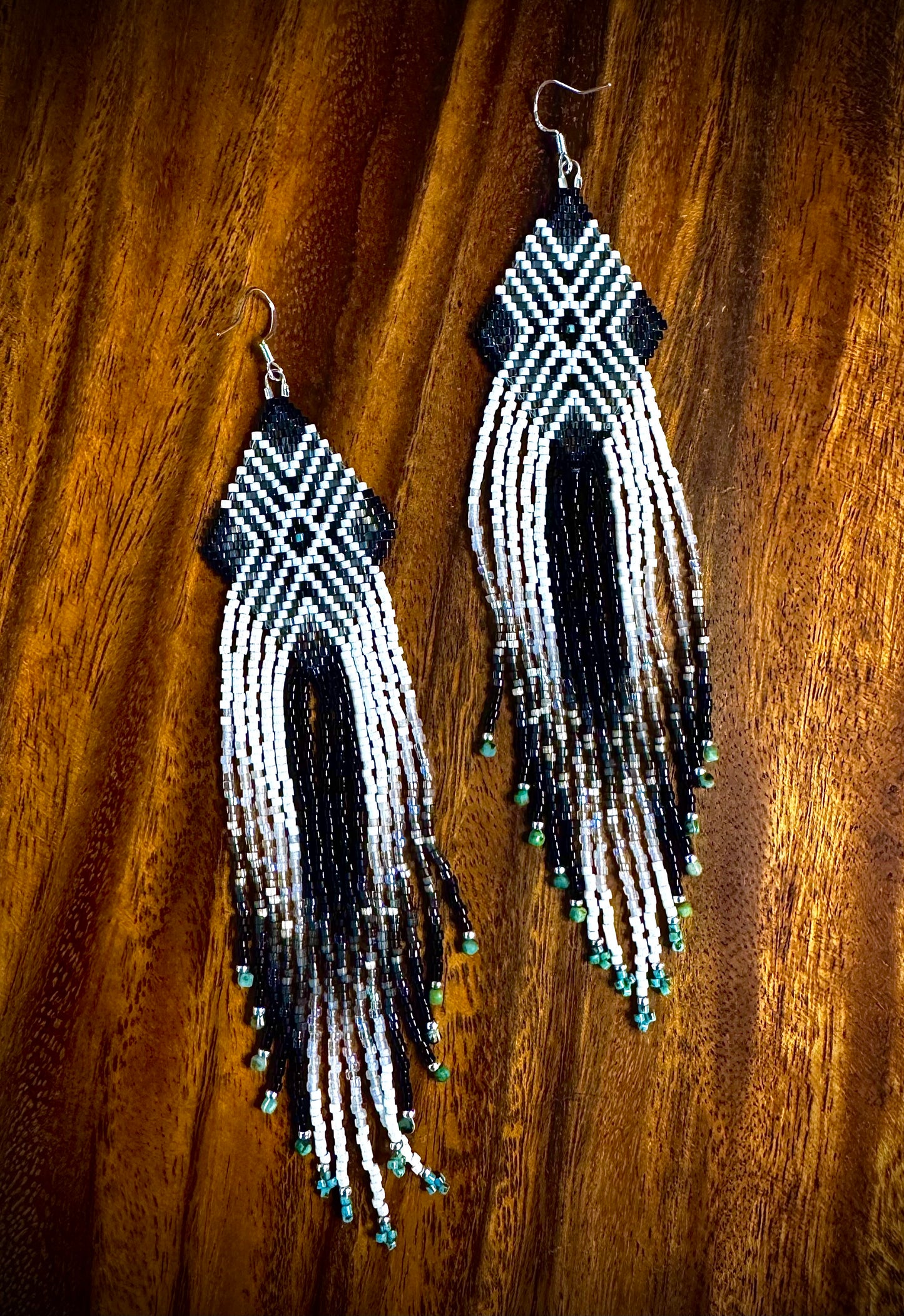 A Four Directions, White Earrings (Long)