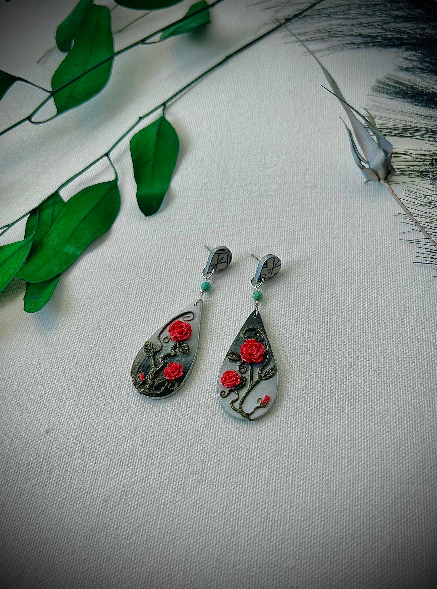 Red Rose Ombré dangles