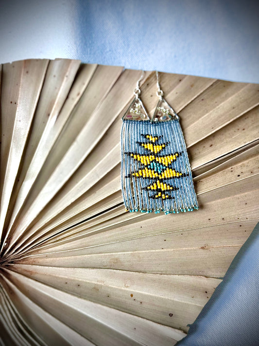 A Abalone Dangles (Yellow and Turquoise)