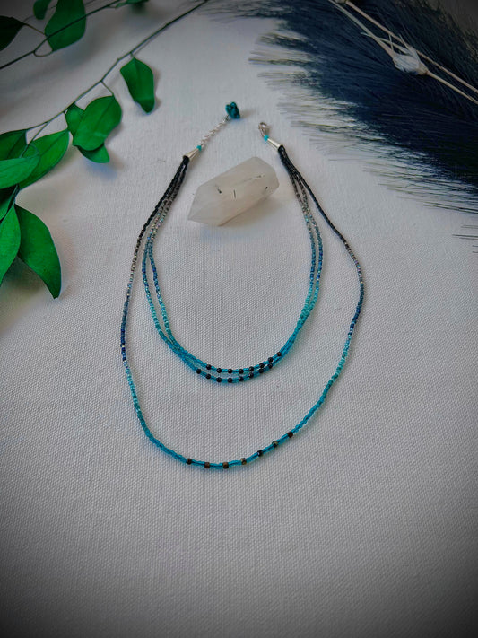 Ombré Turquoise 3 Layered Necklace