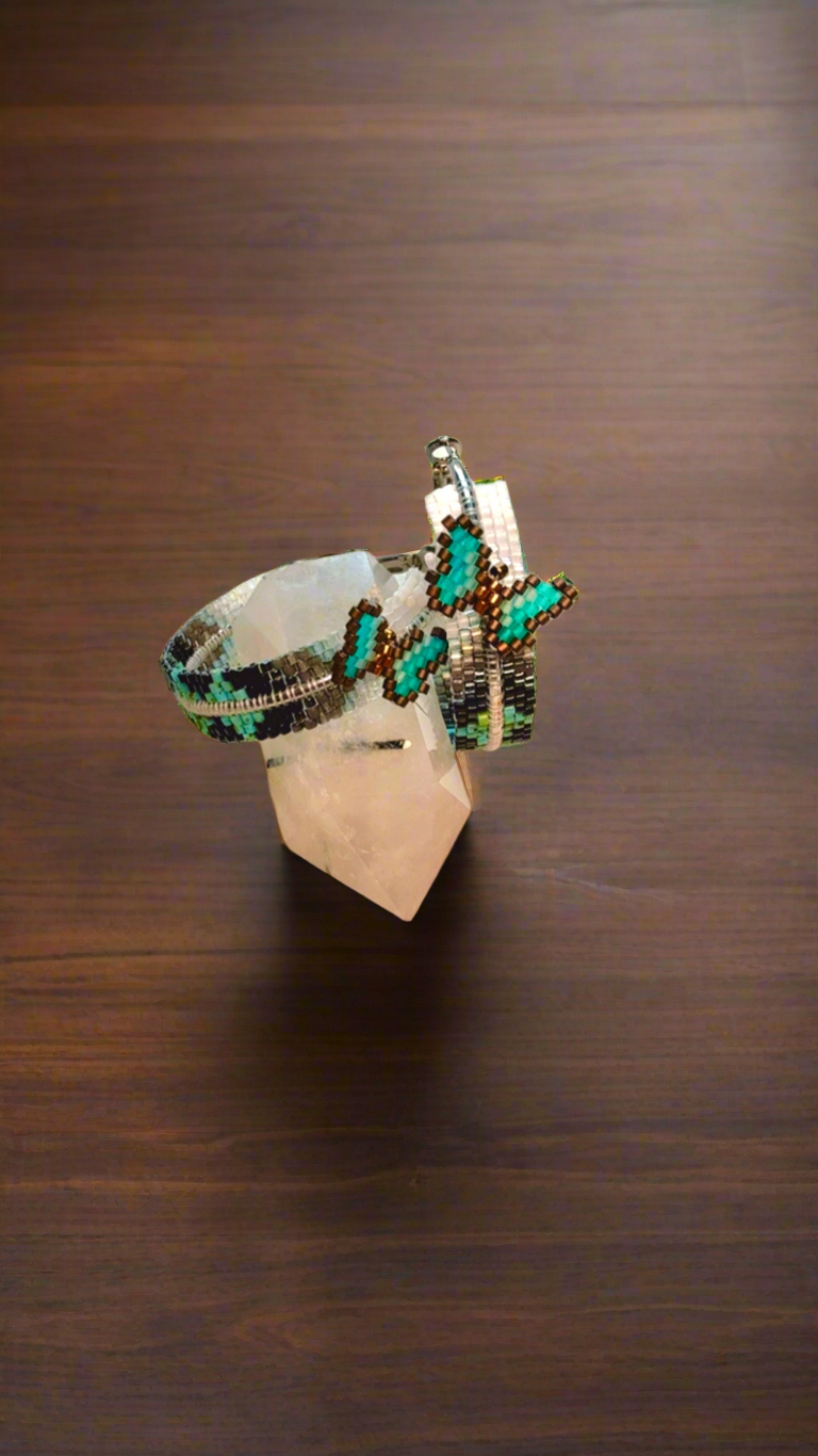 A Black Ombré Butterfly Rez Girl Hoops