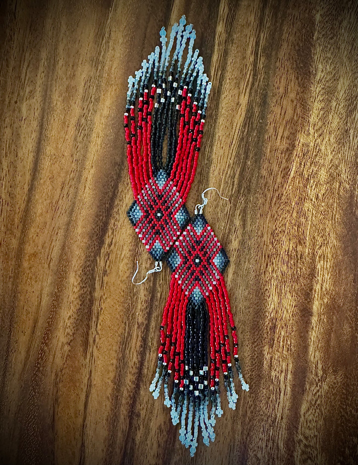 A Red Four Directions Earrings (Long)