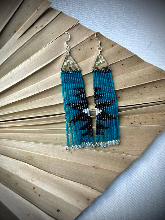 A Abalone Dangles (Black and Turquoise)