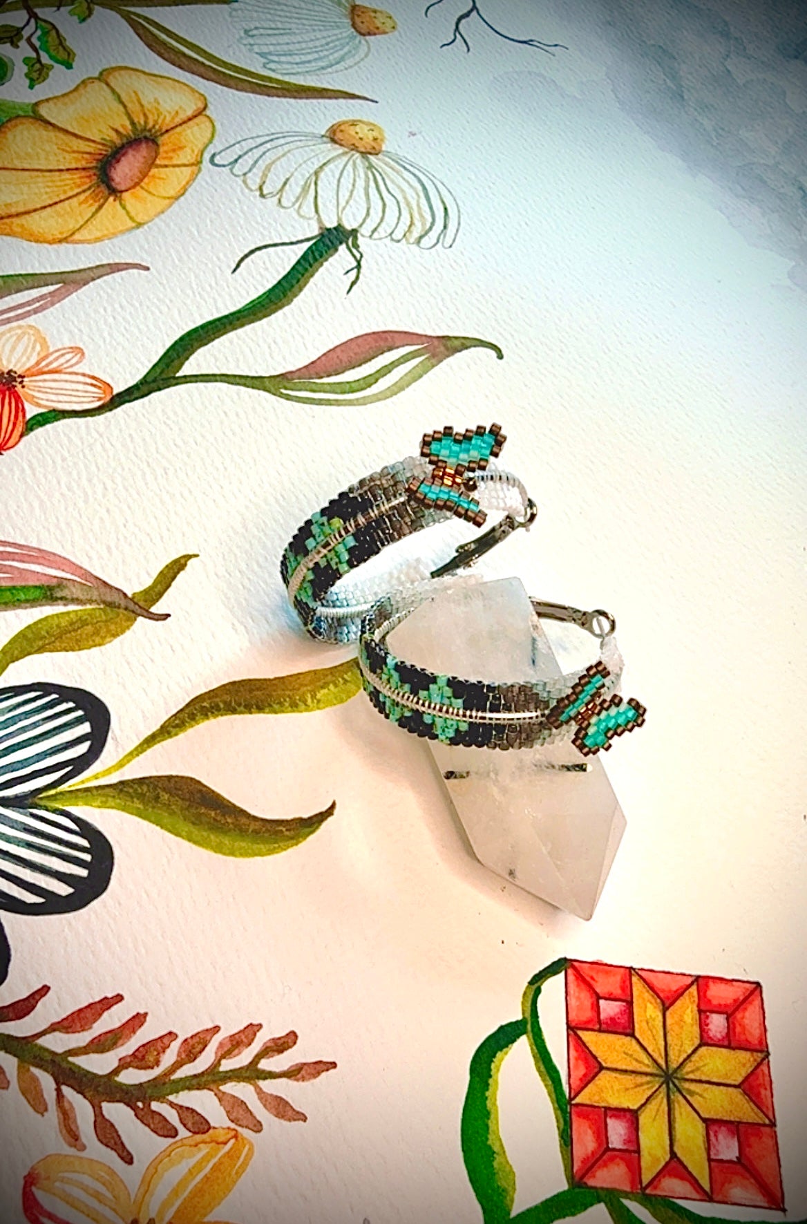 A Black Ombré Butterfly Rez Girl Hoops