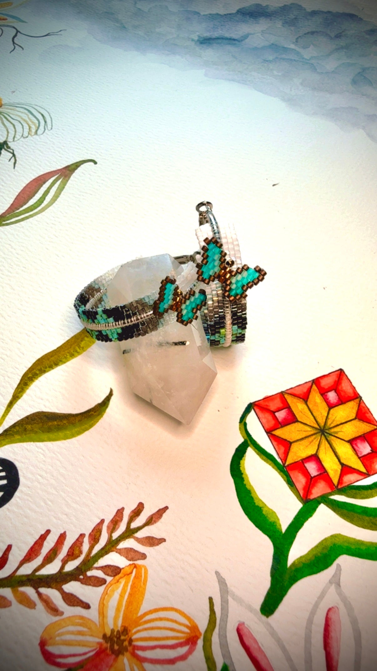 A Black Ombré Butterfly Rez Girl Hoops