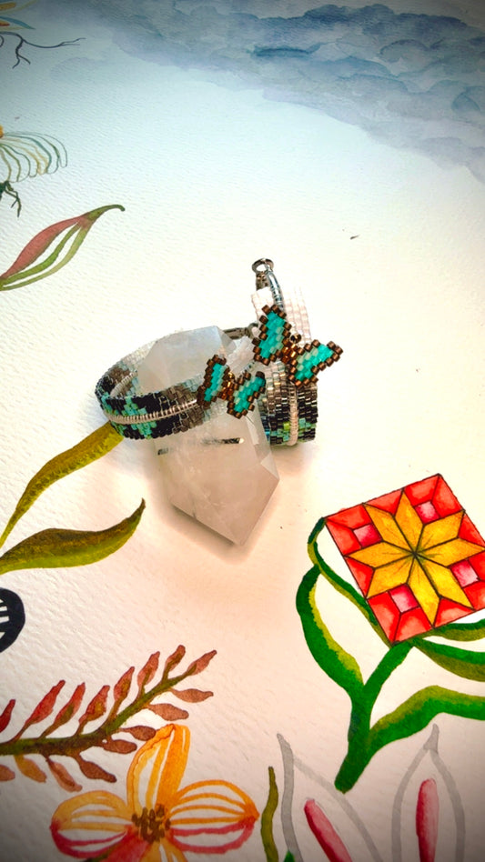 A Black Ombré Butterfly Rez Girl Hoops