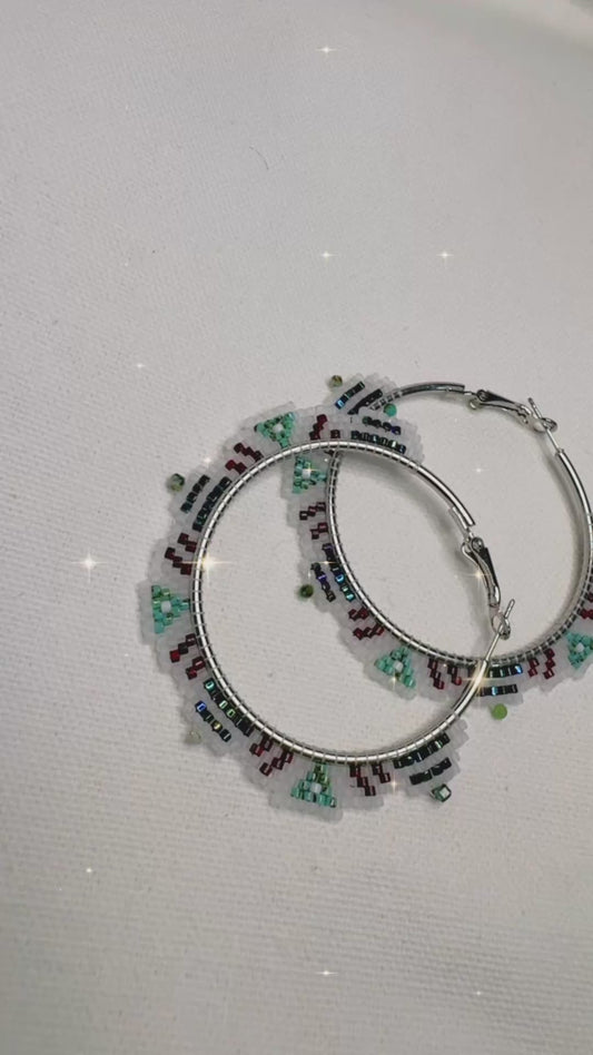 A Spring Turquoise Rez Girl Hoops (Large 2”)