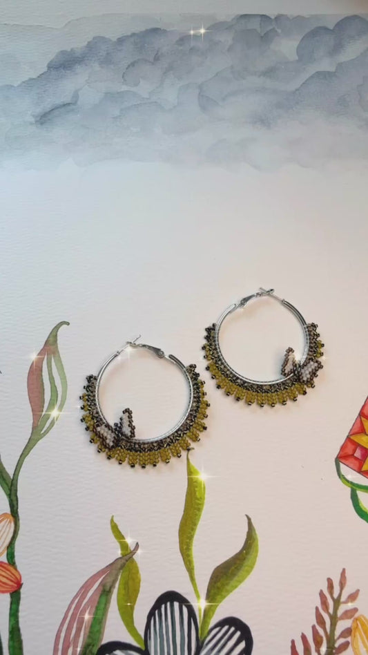 A Green butterfly Rez Girl Hoops (medium size)